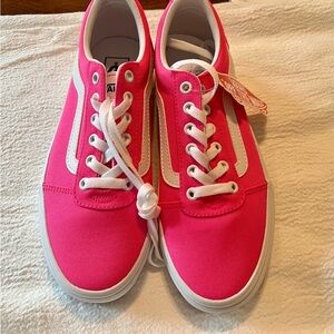 New! Hot and Neon Pink Old Skool Shoes size 8.5